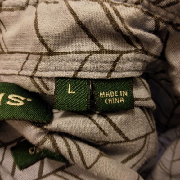 Orvis shirt mens L Large blue striped hemp blend classic fit stretch hiking - Picture 7 of 10